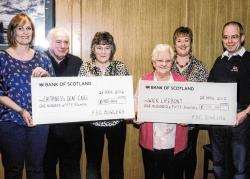 At the cheque handover at the FSC Bowling Club presentation event are (from left): Deirdre Aitken, of Caithness Deaf Care; Raymond Harper, bowling club chairman; club representatives Jean Keith and Cathy Mackay; Sharon Rosie, club secretary; and Mark Corm