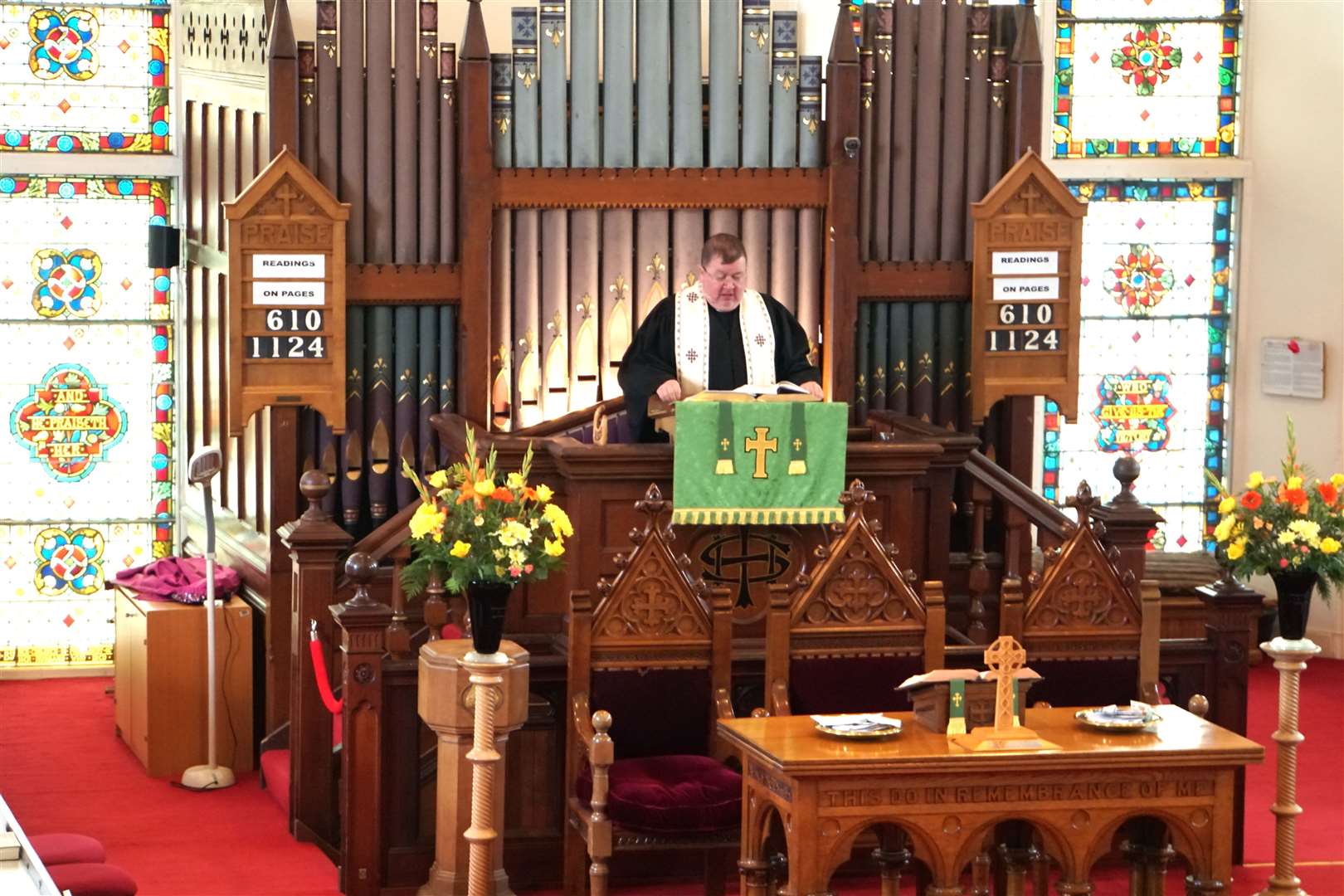 The Rev John Nugent at a service in Wick St Fergus Church in 2019. Picture: DGS