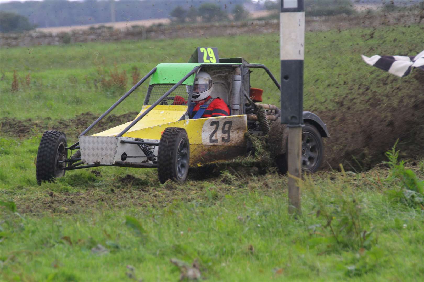 Lenny Humphries in his colourful buggy finished third overall. Picture: Willie Mackay