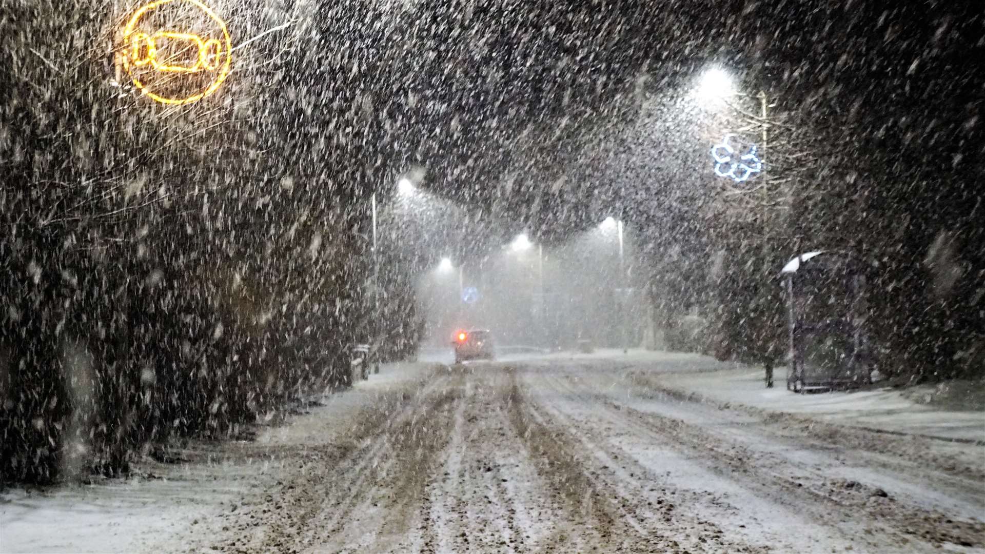 A blizzard in Watten last night. Picture: DGS