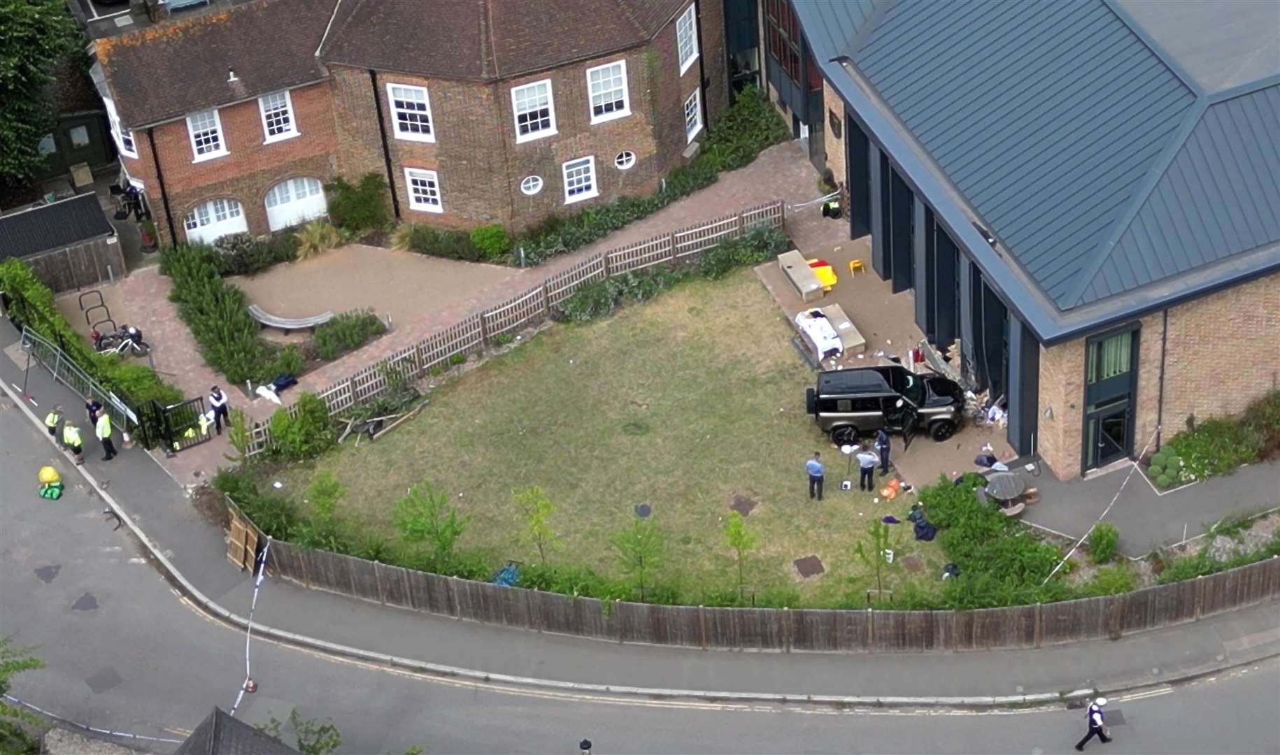 A woman was arrested after the fatal crash at The Study Preparatory School in Wimbledon, south-west London (Yui Mok/PA)