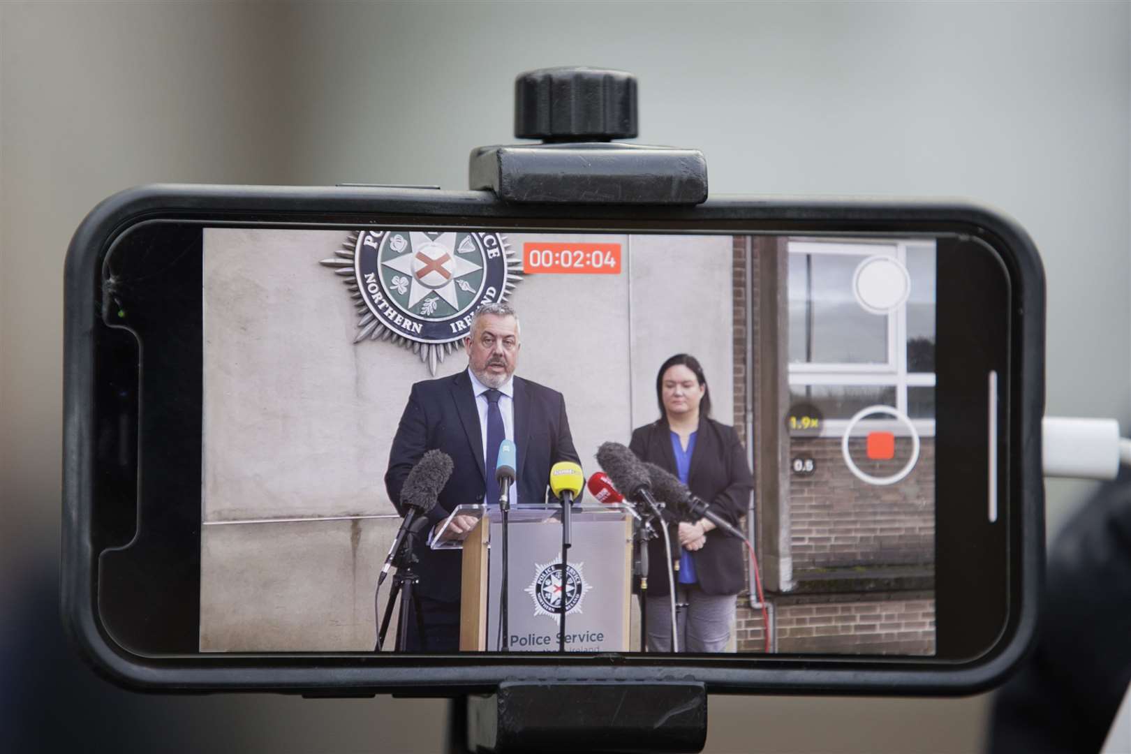 Detective Chief Inspector Neil McGuinness with Detective Inspector Gina Quinn from Police Service of Northern Ireland’s major investigation team (Liam McBurney/PA)