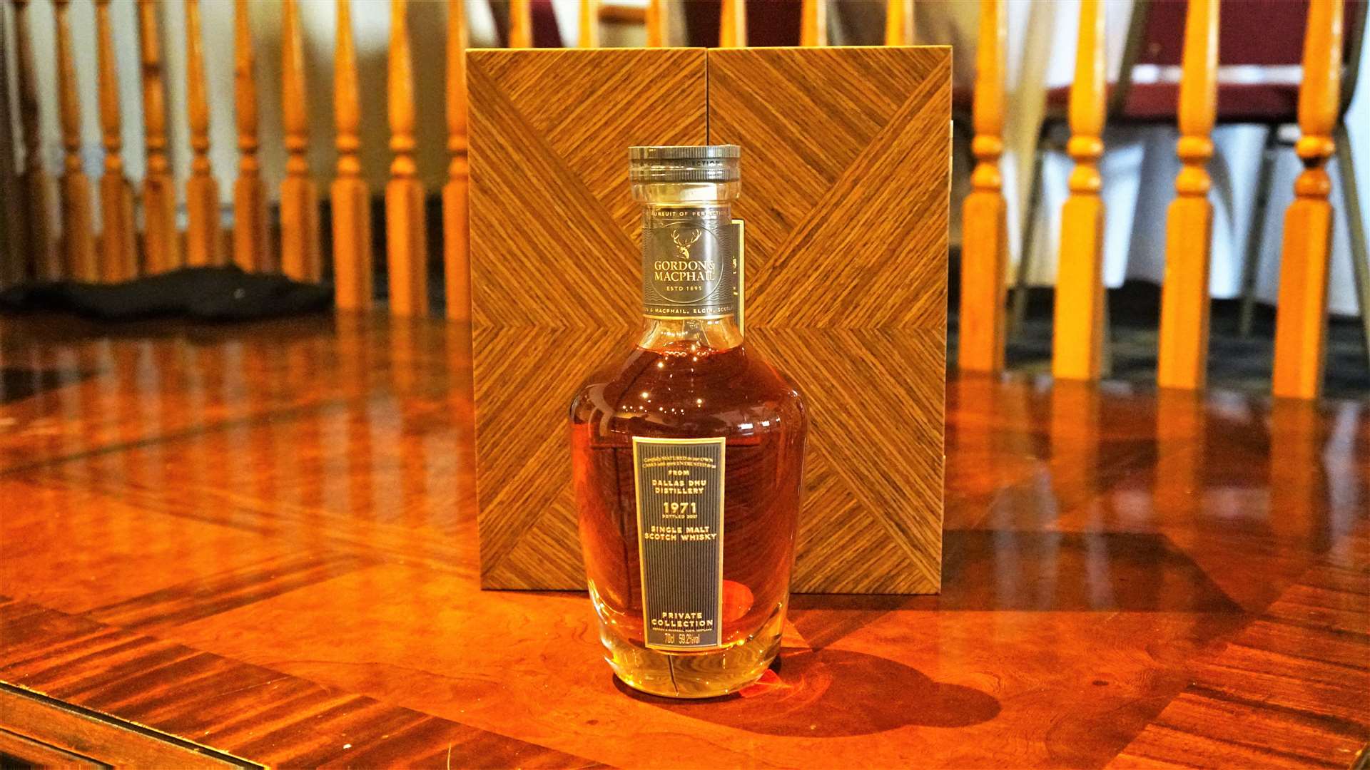 A special edition Gordon & Macphail Dallas Dhu 1971 Private Collection whiskey priced at around £4500.  Photo: DGS