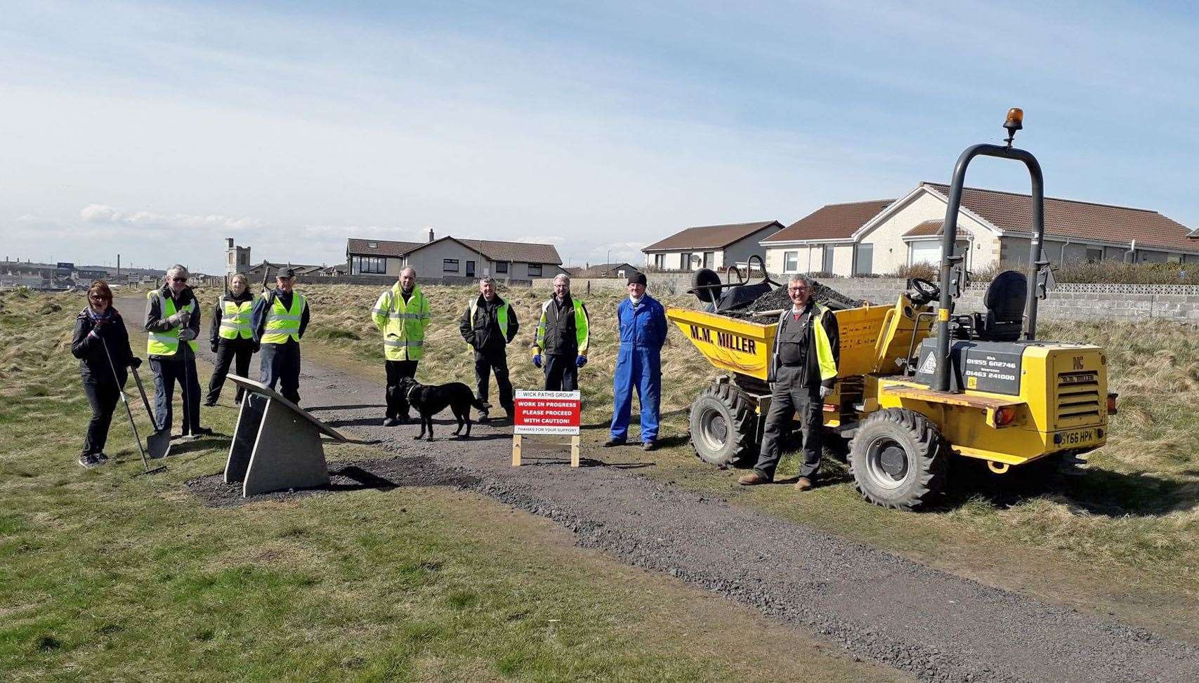 Volunteers ready to get on with the job of improving the North Head walking route. Picture: Wick Paths Group