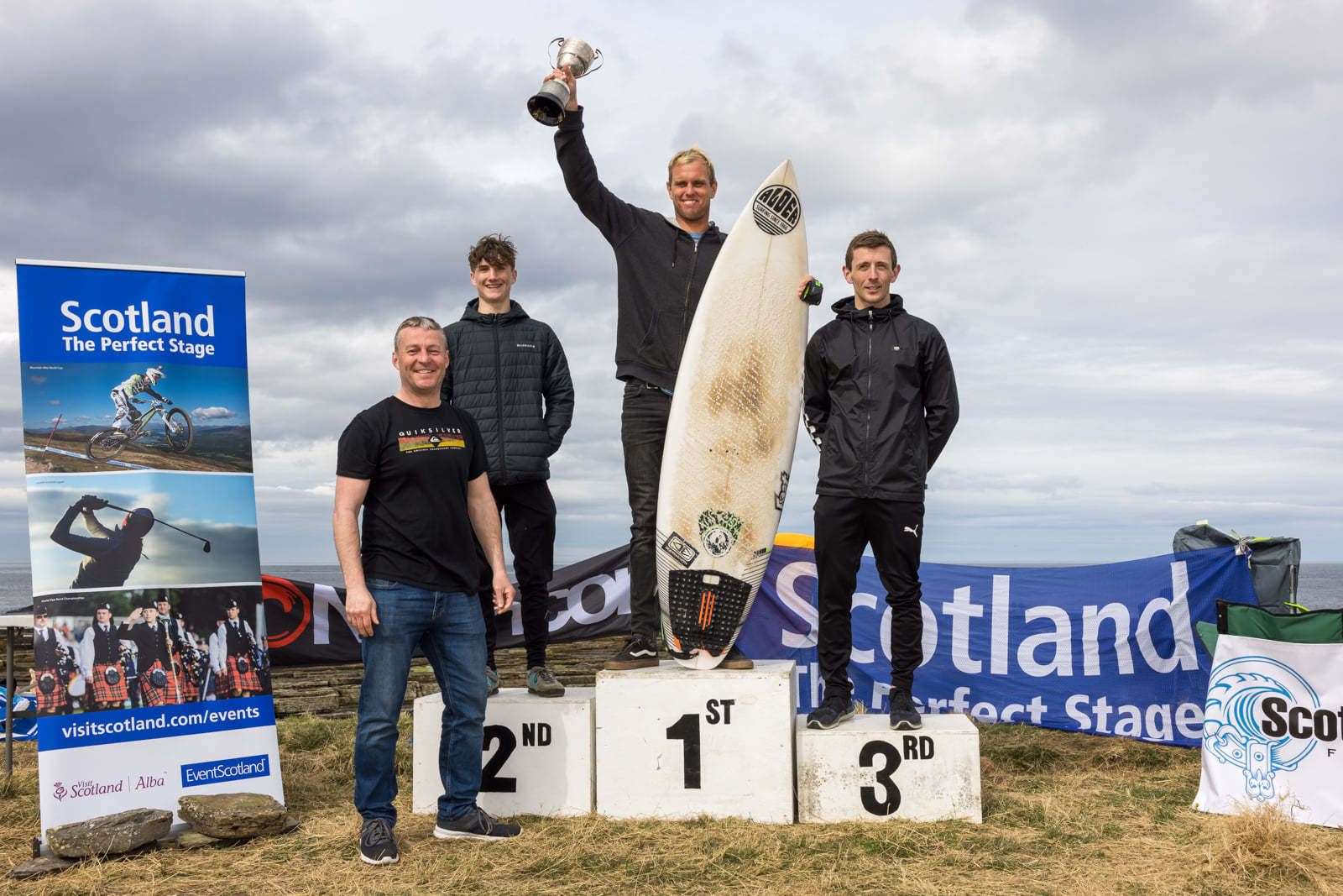 The Scottish National Surfing Championships received funding from EventScotland.  Photo: Sam Howard / Scottish Surfing Federation