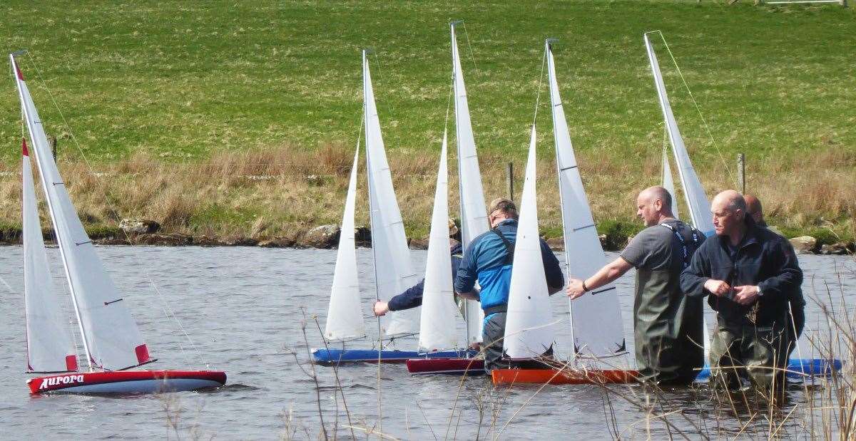 Sailors at the start of one of the May Day weekend races.