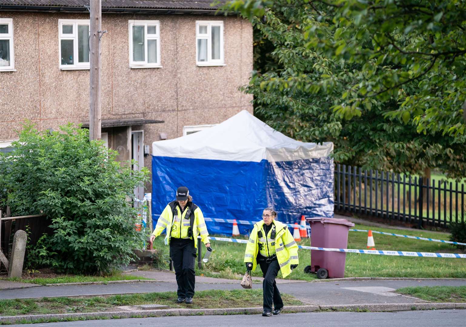 Police at the scene in Killamarsh, Derbyshire (Danny Lawson/PA)