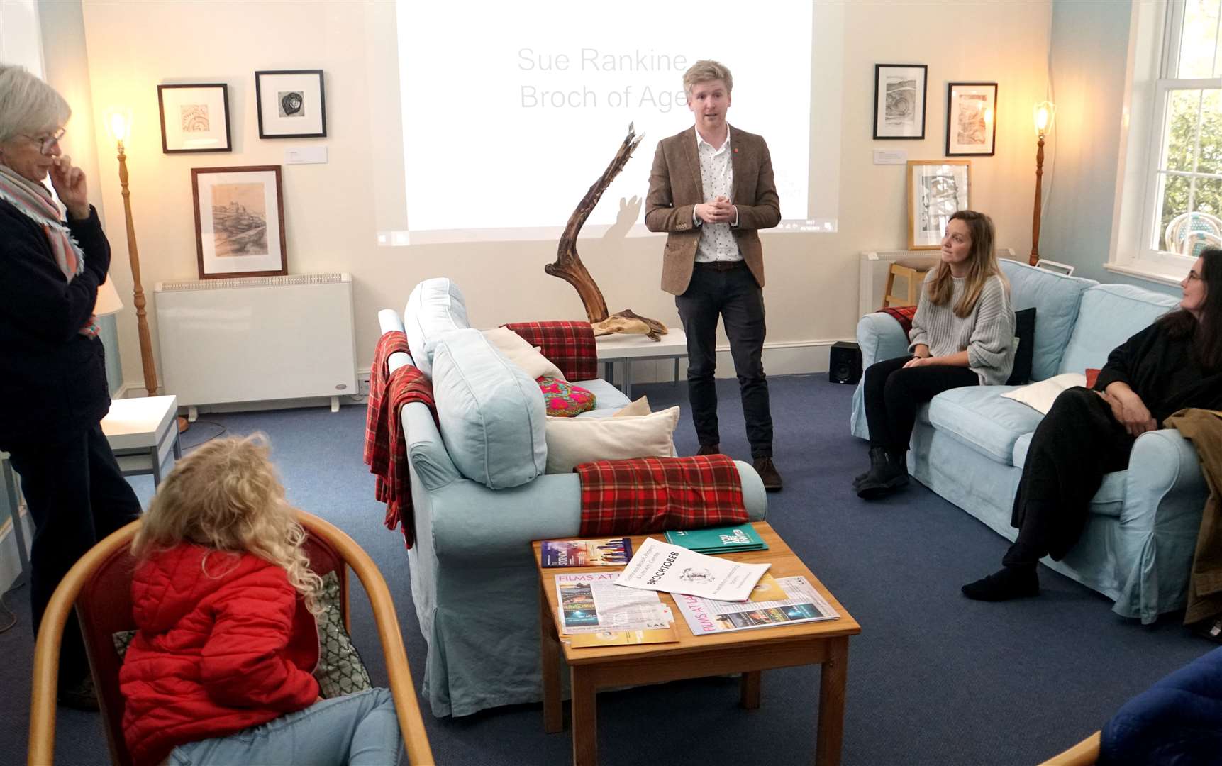 Kenneth McElroy from the Caithness Broch Project opening the Brochtober art show at Lyth Arts Centre back in 2019. Picture: DGS