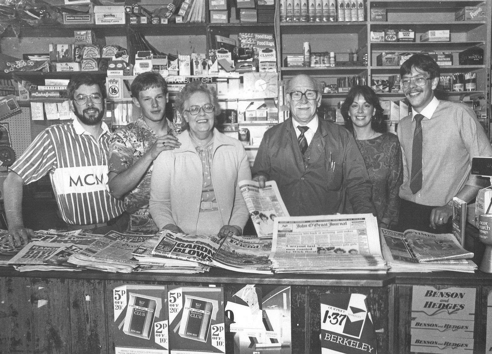 The Mackays at their newsagents in Wick.