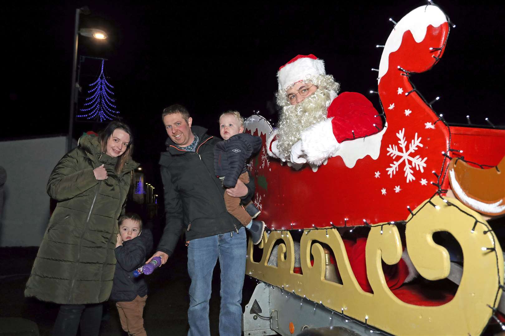 Graeme and Ashley Mackay and family travelled from Buldoo, Dounreay, to meet Santa in Halkirk. Picture: James Gunn