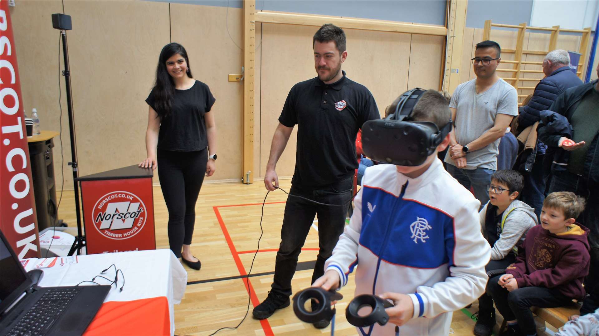 Caithness company Norscot had a popular display with a VR headset for kids to try out. Picture: DGS