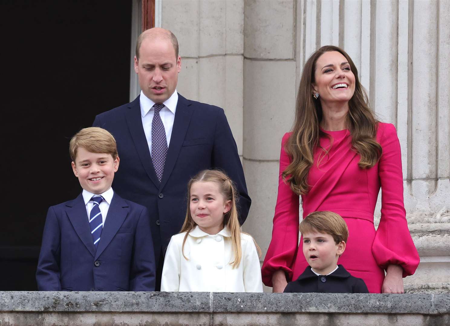 Prince George, the Duke of Cambridge, Princess Charlotte, Prince Louis and the Duchess of Cambridge during the Platinum Jubilee (Chris Jackson/PA)