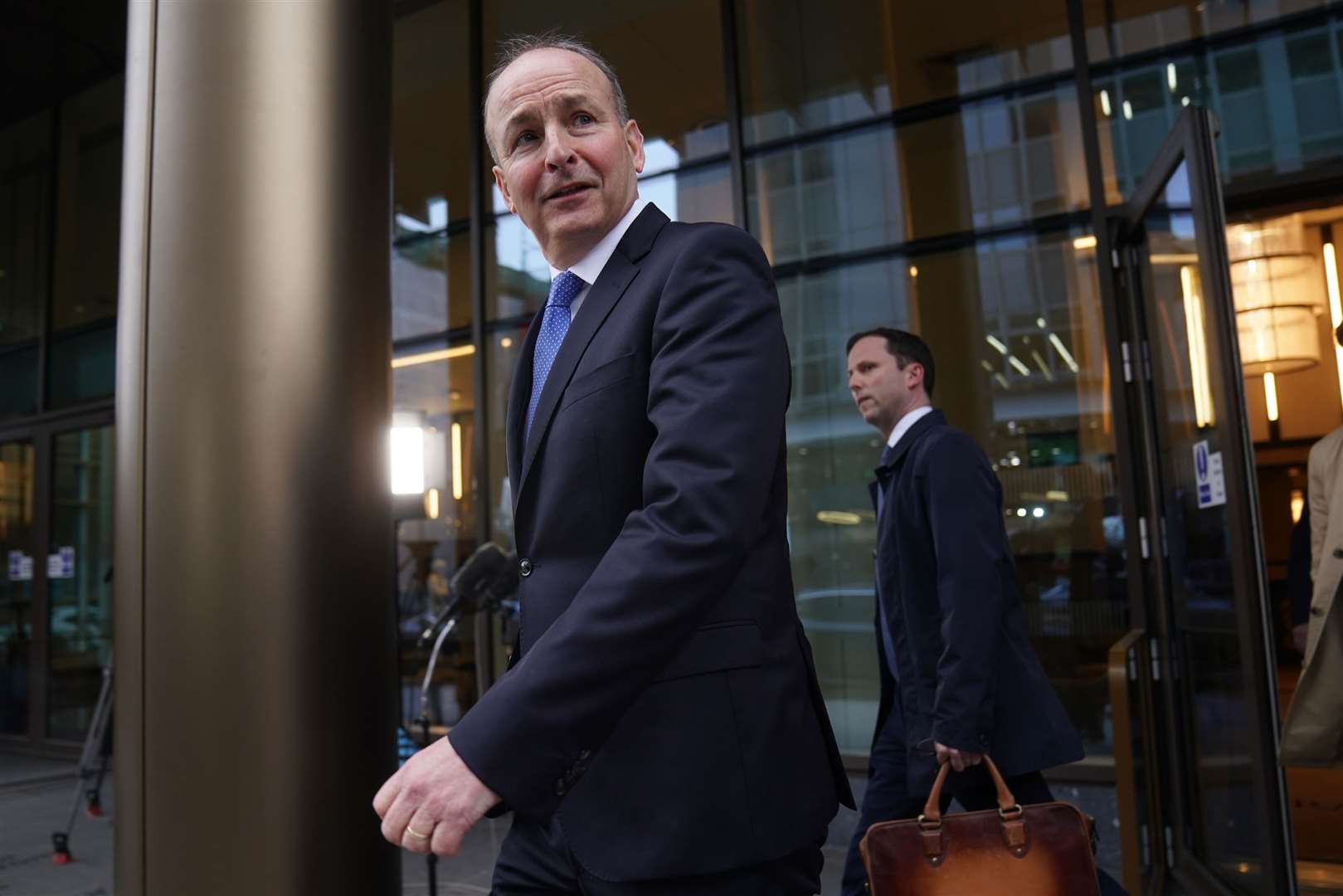 Tanaiste Micheal Martin leaves a Belfast hotel after holding meeting with Stormont parties earlier this month (Brian Lawless/PA)