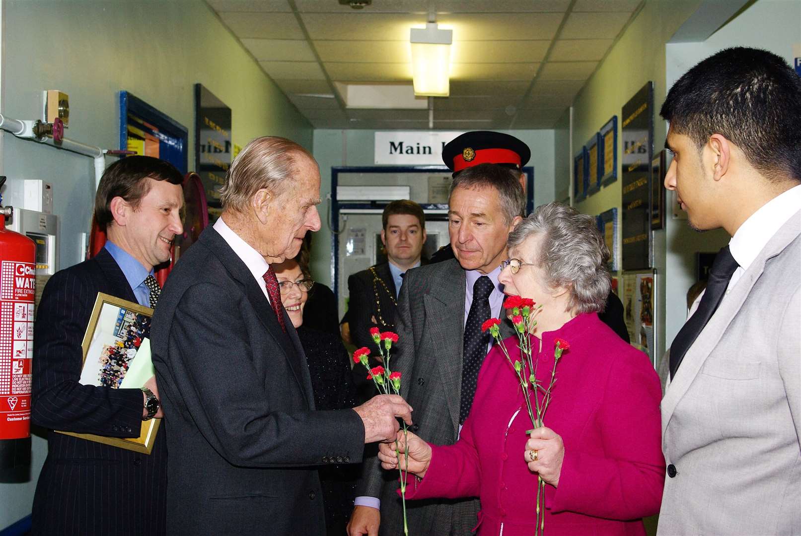 Ann Hart (second right) at the Prince Philip Centre in Leeds when the Duke of Edinburgh visited in 2011 (Ann Hart/PA)