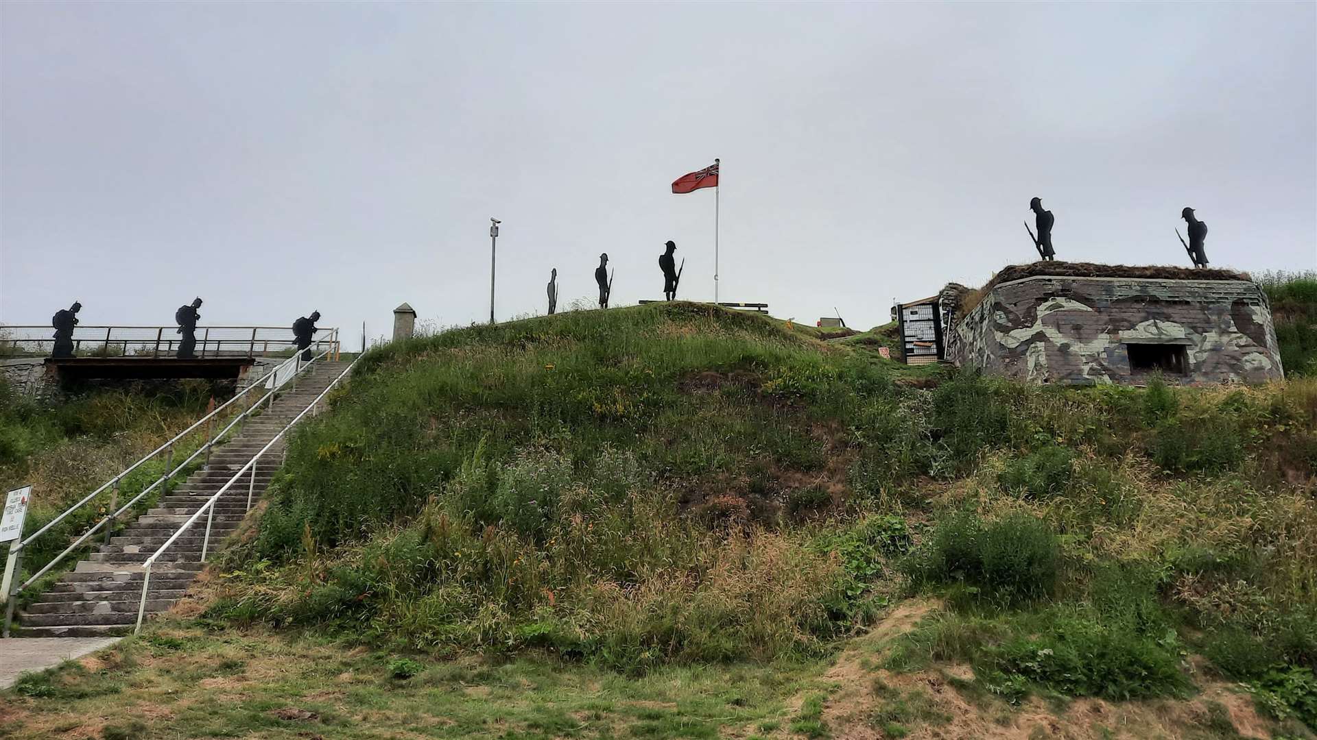 Some of the soldier figures standing out against the sky during an open day at the pillbox. Picture: Willie Watt
