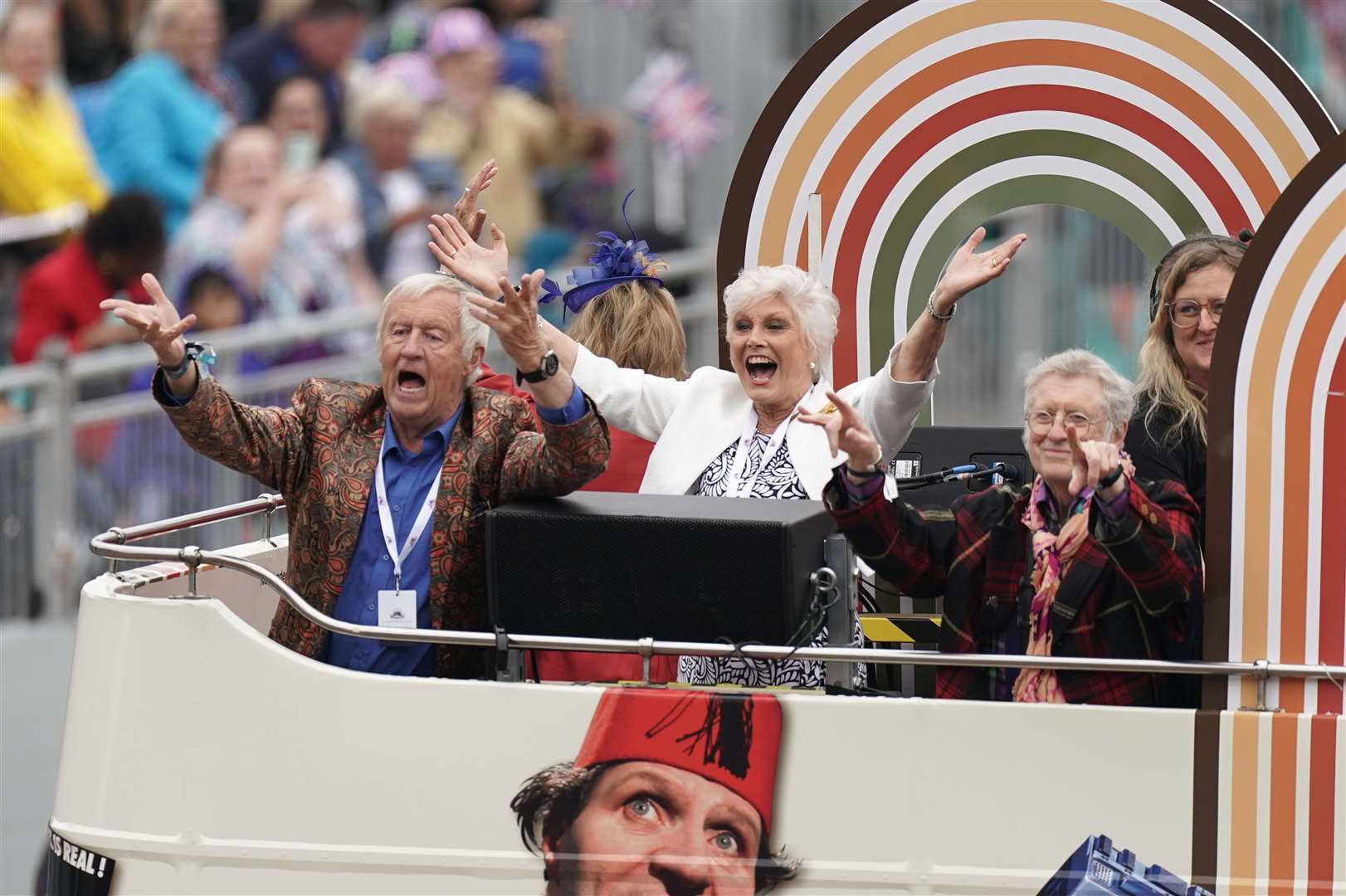 Chris Tarrant, Angela Rippon and Noddy Holder (Aaron Chown/PA)
