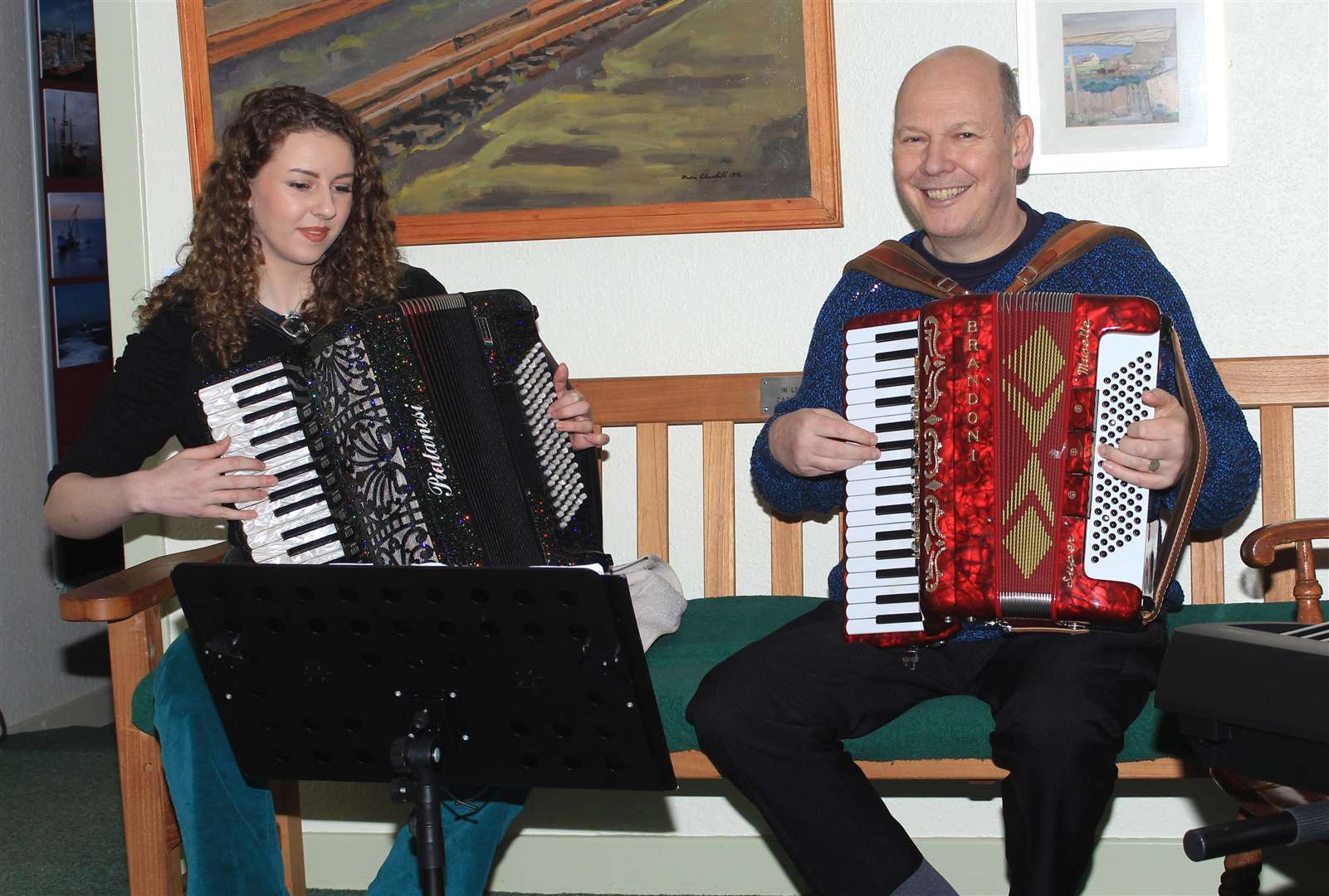 Joanne Sutherland and Addie Harper played a selection of accordion tunes. Picture: Alan Hendry