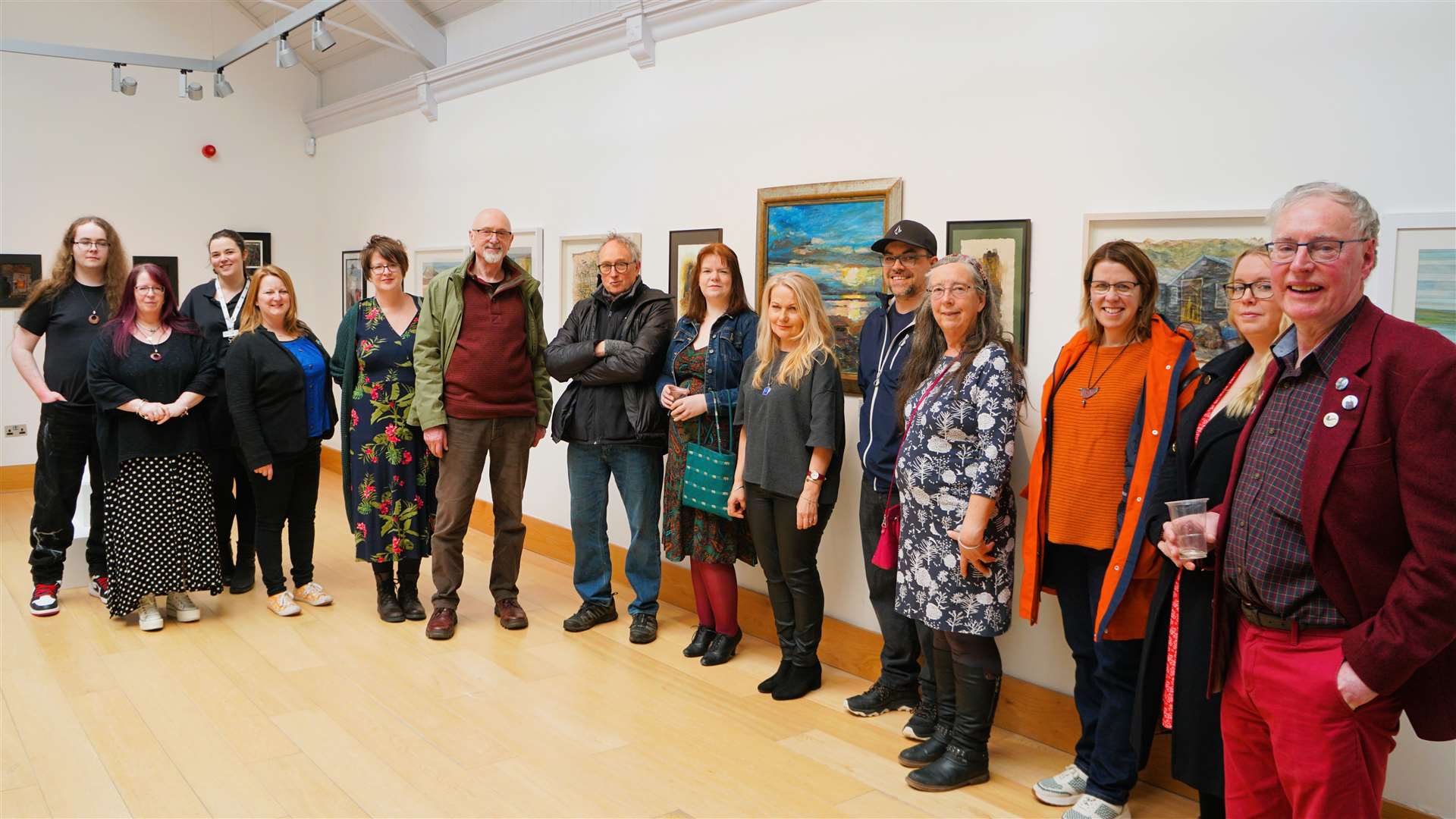 Some of the Society of Caithness Artists members at the opening of the show. Picture: DGS