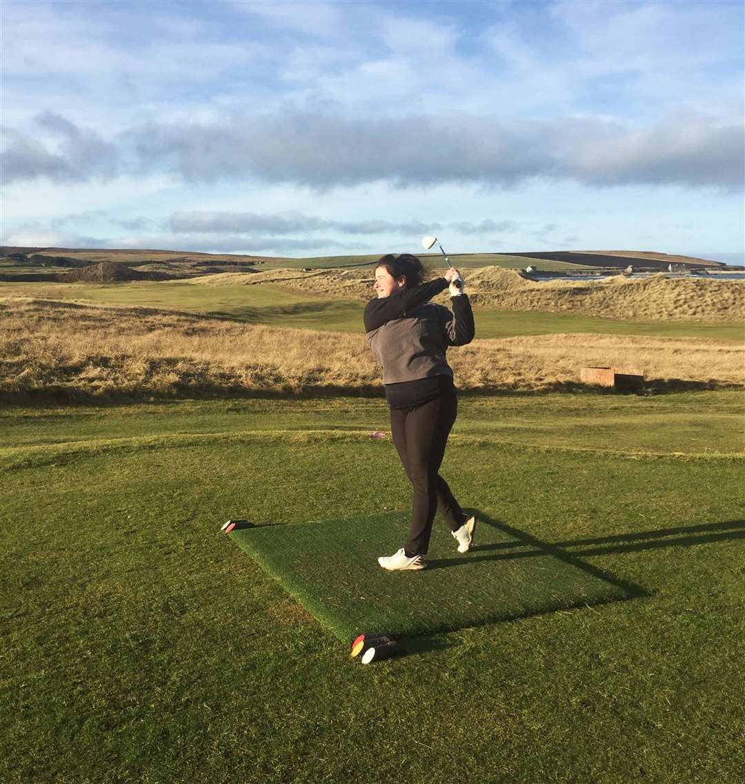 Eleanor Tunn at the 18th tee at Reay.