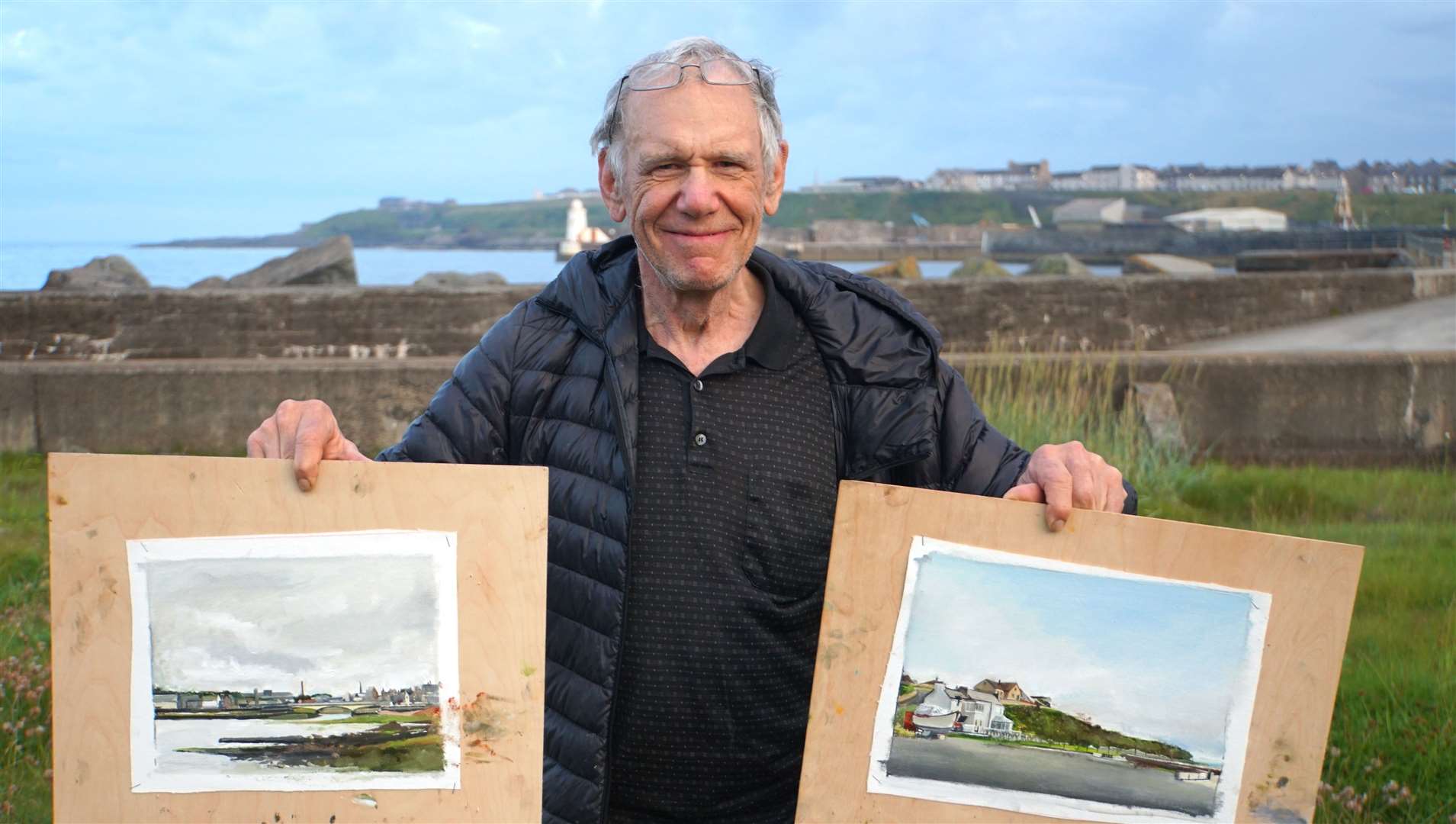 The artist did some painting based on scenes in and around Wick during his stay. Pictures: DGS