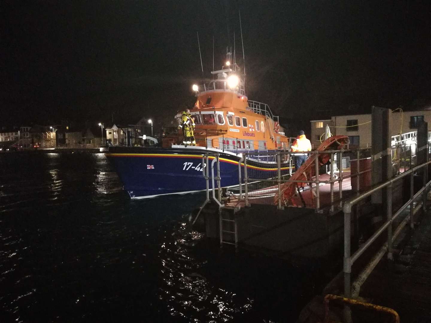 Thurso lifeboat returning to Scrabster after Monday night's call-out. Picture: Thurso RNLI