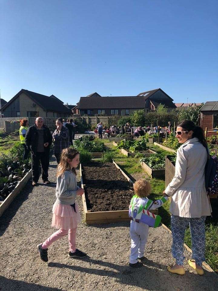 Visitors enjoying the September sunshine at the Thurso Grows Harvest Festival in 2019.