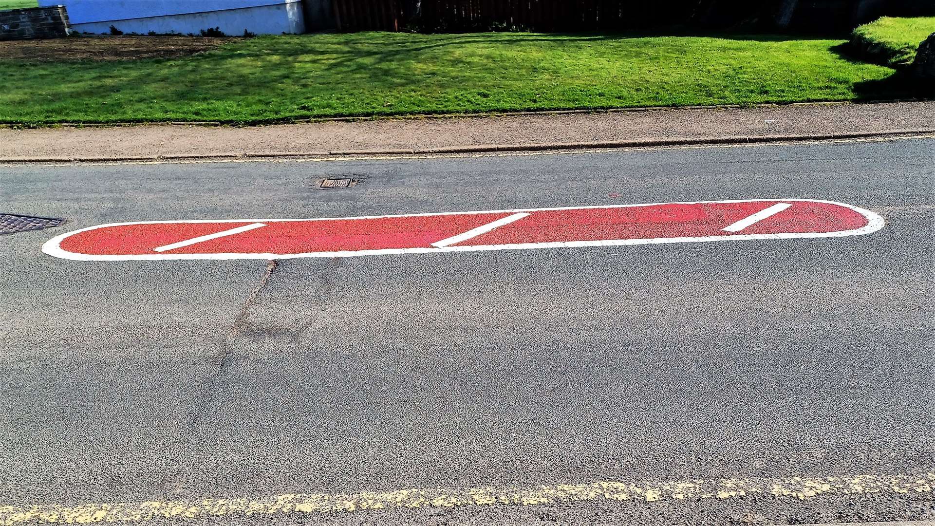 The new road marking in Thurso. Picture: Alex Glasgow