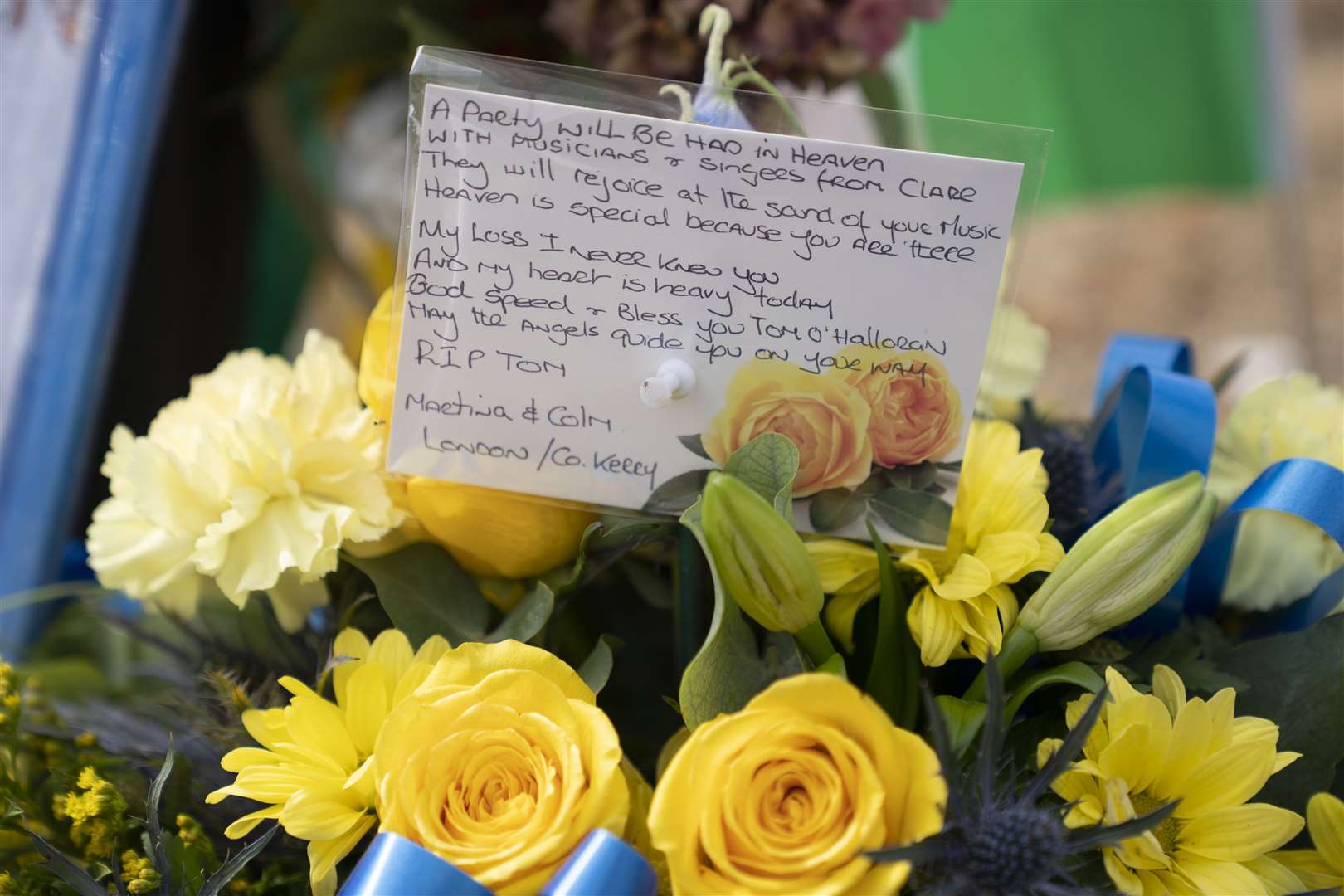 Tributes to Thomas O’Halloran left in Greenford (Kirsty O’Connor/PA)
