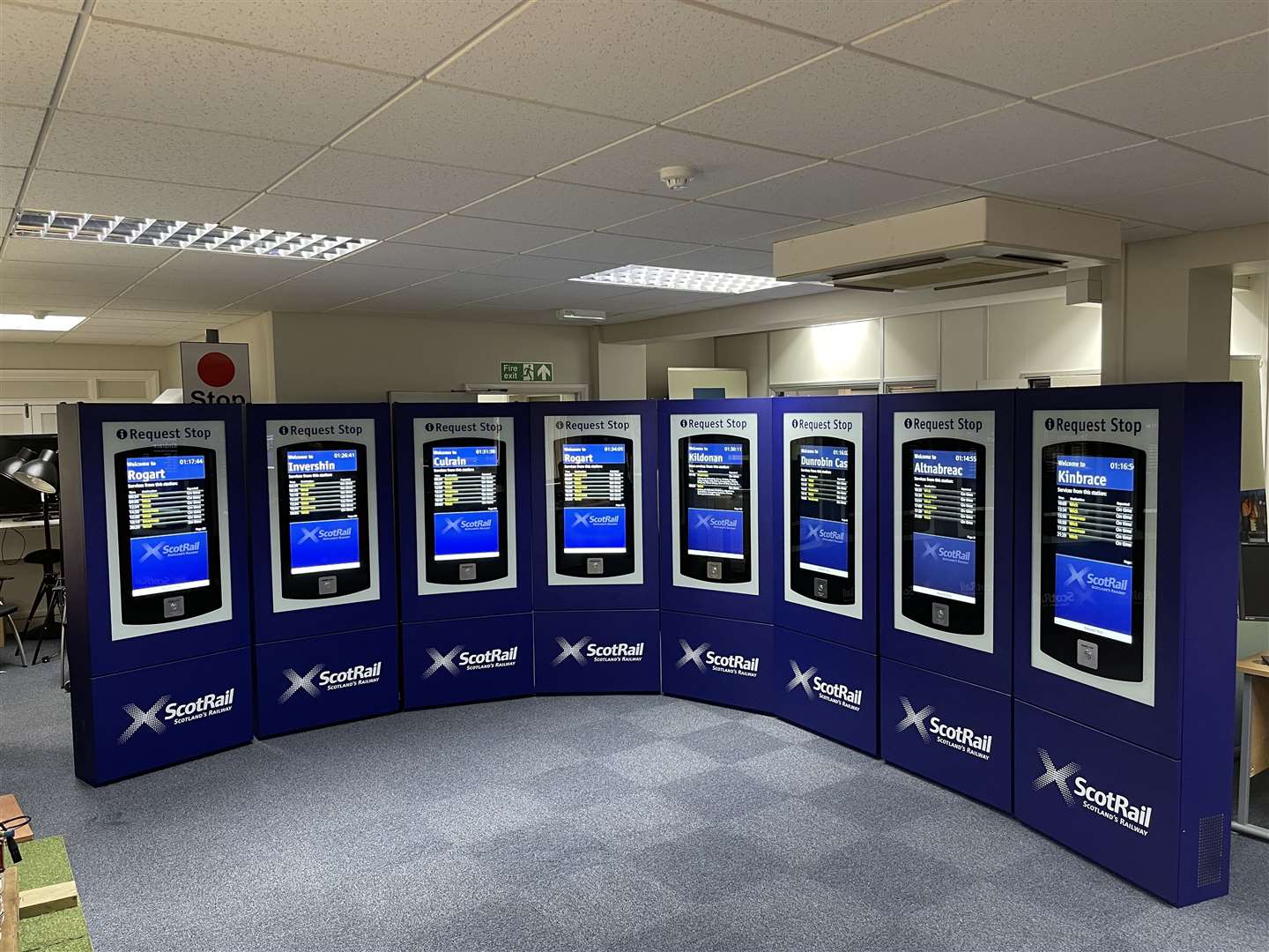 The eight new kiosks which will be installed at request stops in Caithness and Sutherland.