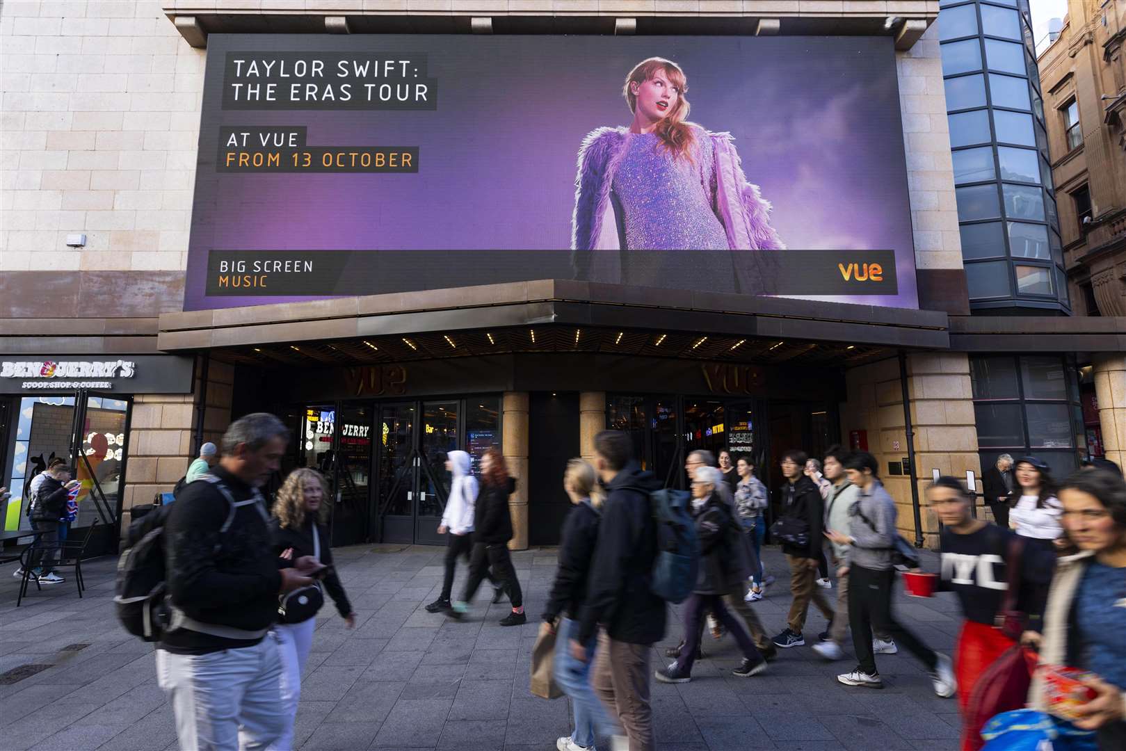 Vue in London’s Leicester Square screening The Eras Tour concert film (David Parry/PA)