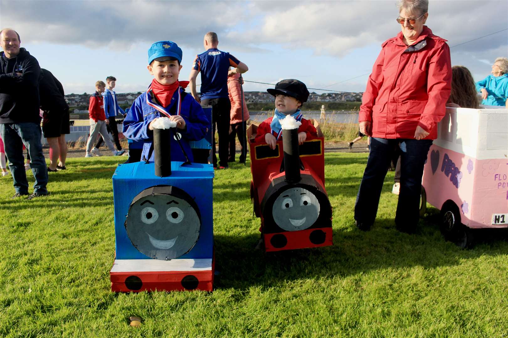 Toby (6) and three-year-old Alfie Ronaldson as Thomas and James the tank engines. Picture: Alan Hendry