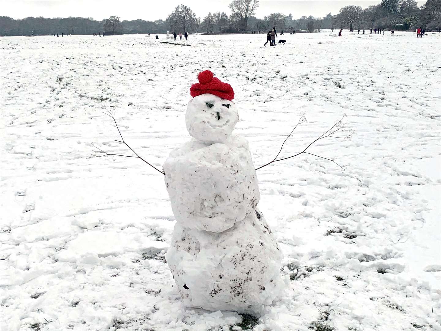 A snowman at Maidenhead Thicket in Berkshire (Pete Clifton/PA)