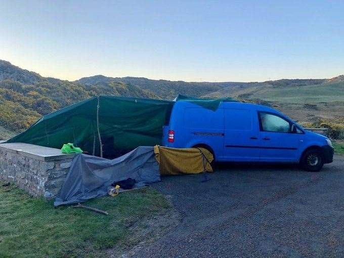 Joyce Campbell of Armadale Farm was appalled when she came across this wild camp in north Sutherland. However, police were soon on the scene and the campers were sent on their way back south.