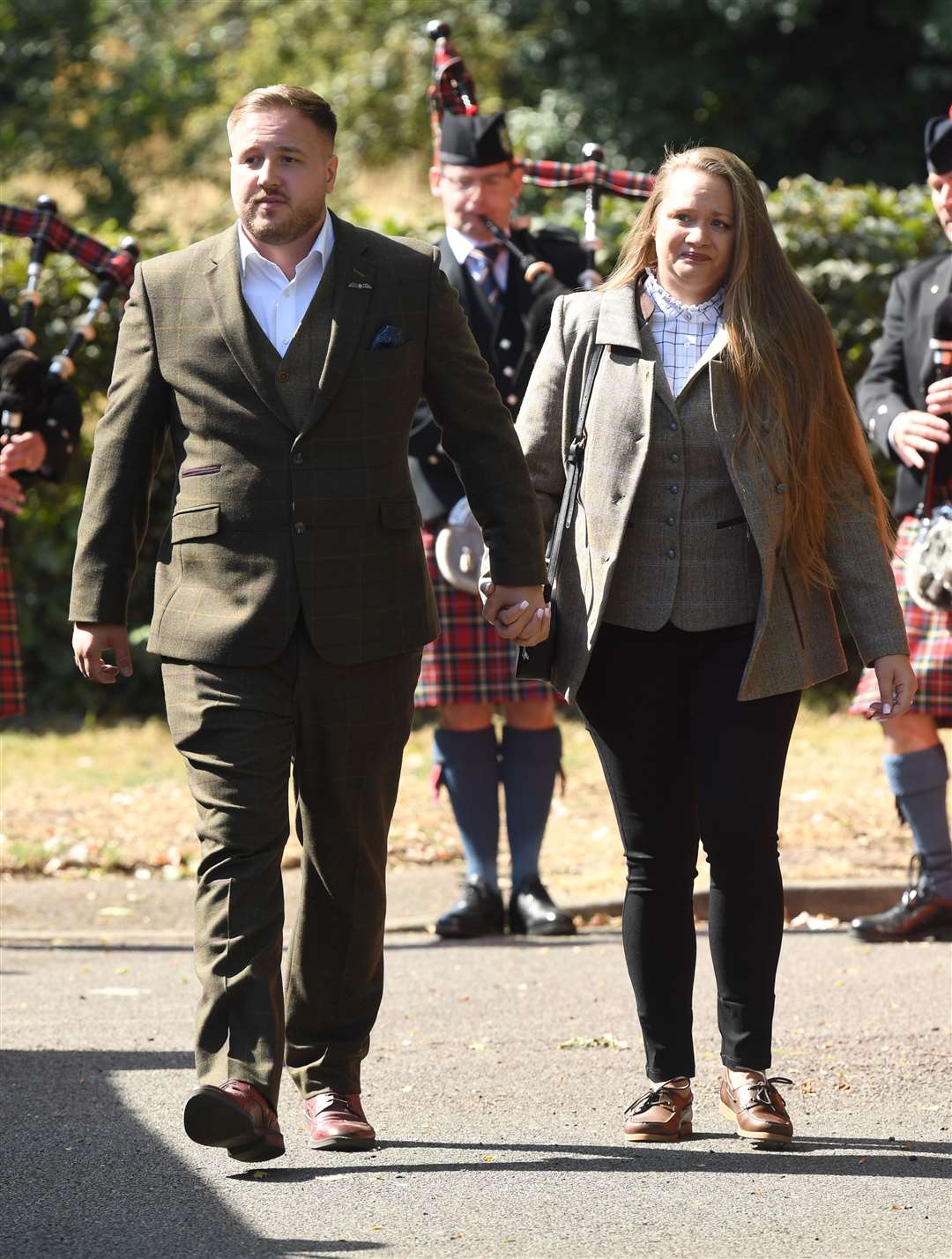 Daroch McKeague and sister-in-law Cloe McKeague arrive for the service (Doug Peters/PA)
