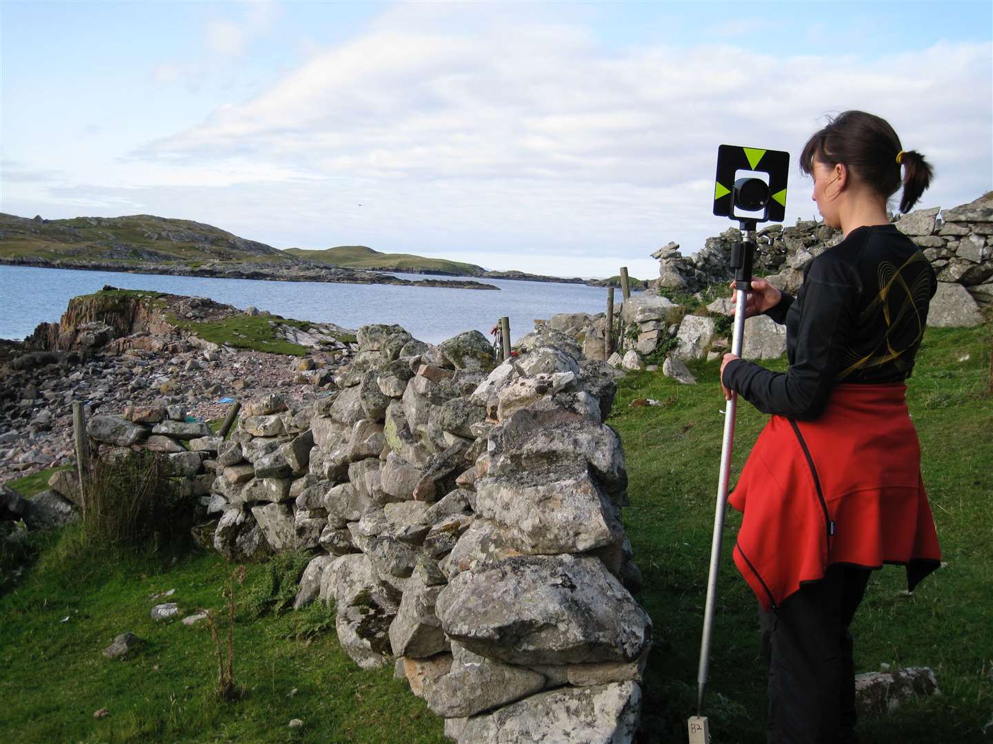 Natascha Mehler surveying a German trading site at Gunnister Voe, Northmavine, Shetland, which was used around 1600. Picture: Mark Gardiner