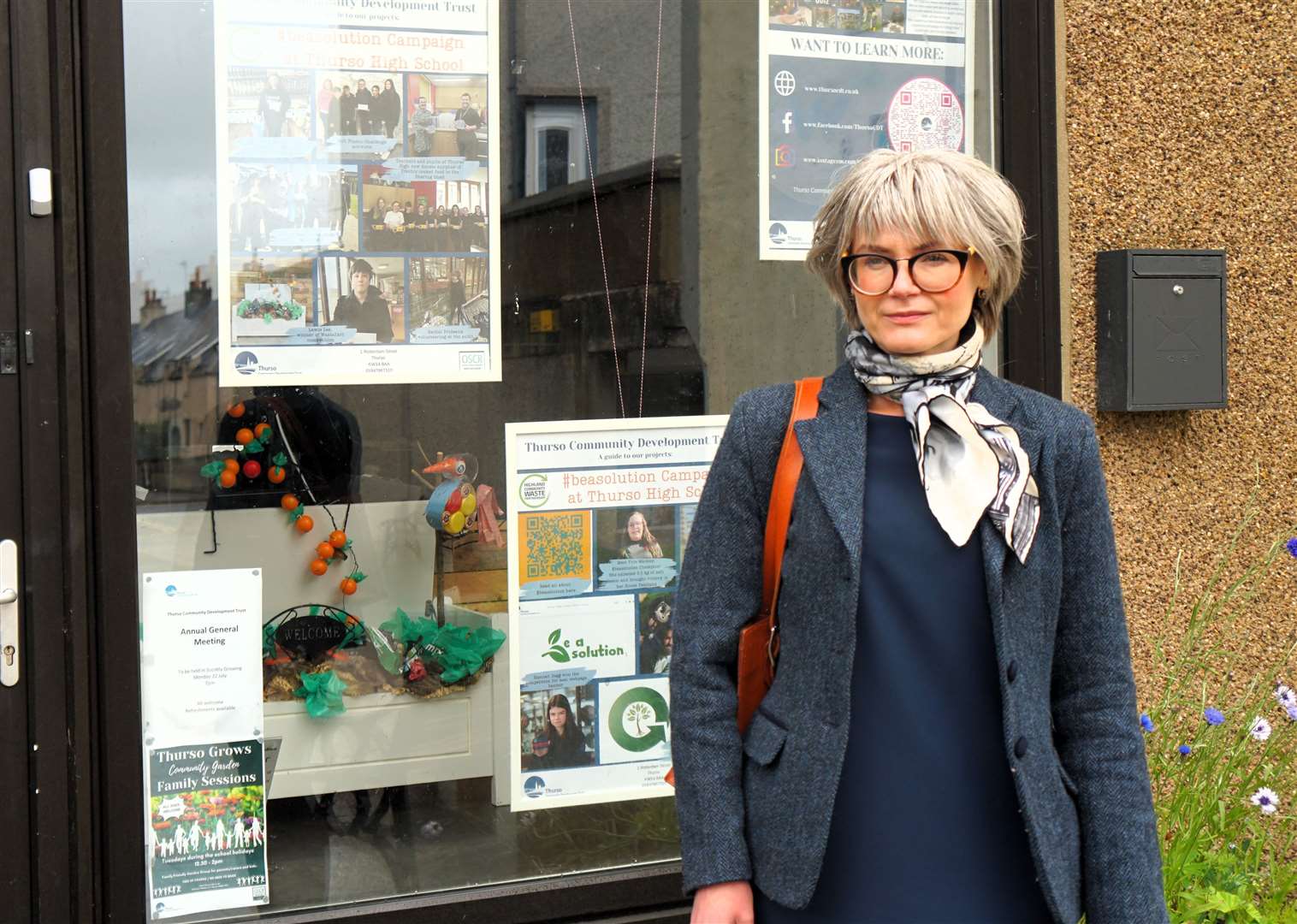 Oksana outside Thurso Community Development Trust's Socially Growing office. Picture: DGS