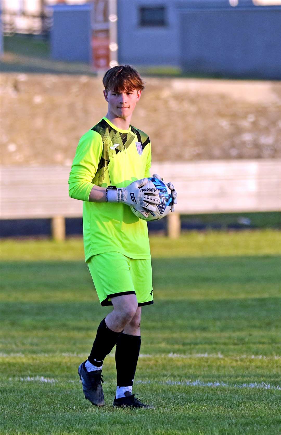 Fifteen-year-old goalkeeper Kyle Bain made several excellent saves to keep a clean sheet for Swifts. Picture: James Gunn