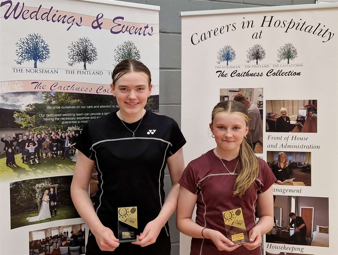 Chloe Mackenzie (left) and Ava Cook at the Caithness restricted tournament earlier this month.