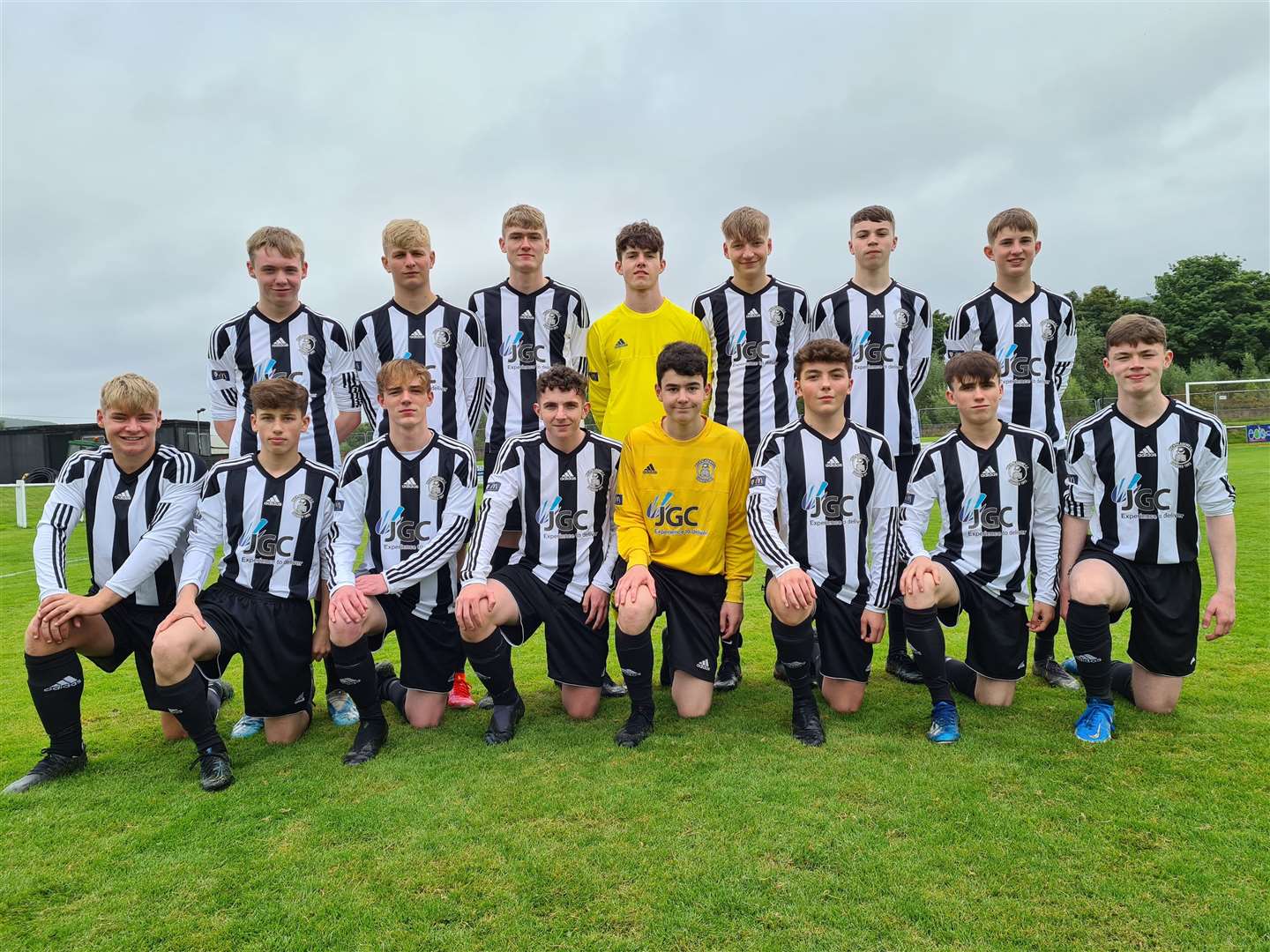The Wick Academy under-18s who won 10-1 at Rothes. Back row (from left): Ryan Henderson, Alex Kennedy, Joe Anderson, Lewis Cowan, Tomas Pearson, Conor Farquhar, Liam Bain. Front: Lewis Sutherland, Lewis Gill, Jake Dunnet, Alan Mathieson, Leo Shearer, William Cannop, Ross Steven, Aidan Miller.