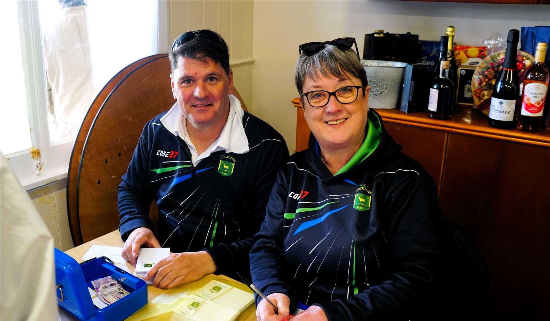 Former president Graham John and Rosebank's treasurer Sharon Rosie were busy taking in the membership fees at the start of the new season. Picture: DGS