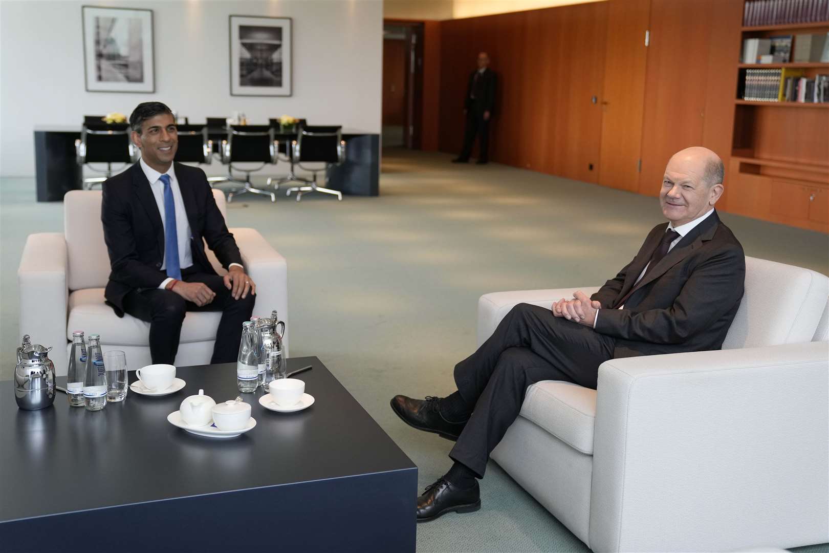 Prime Minister Rishi Sunak and Germany’s Chancellor Olaf Scholz at the Chancellery (Alastair Grant/PA)