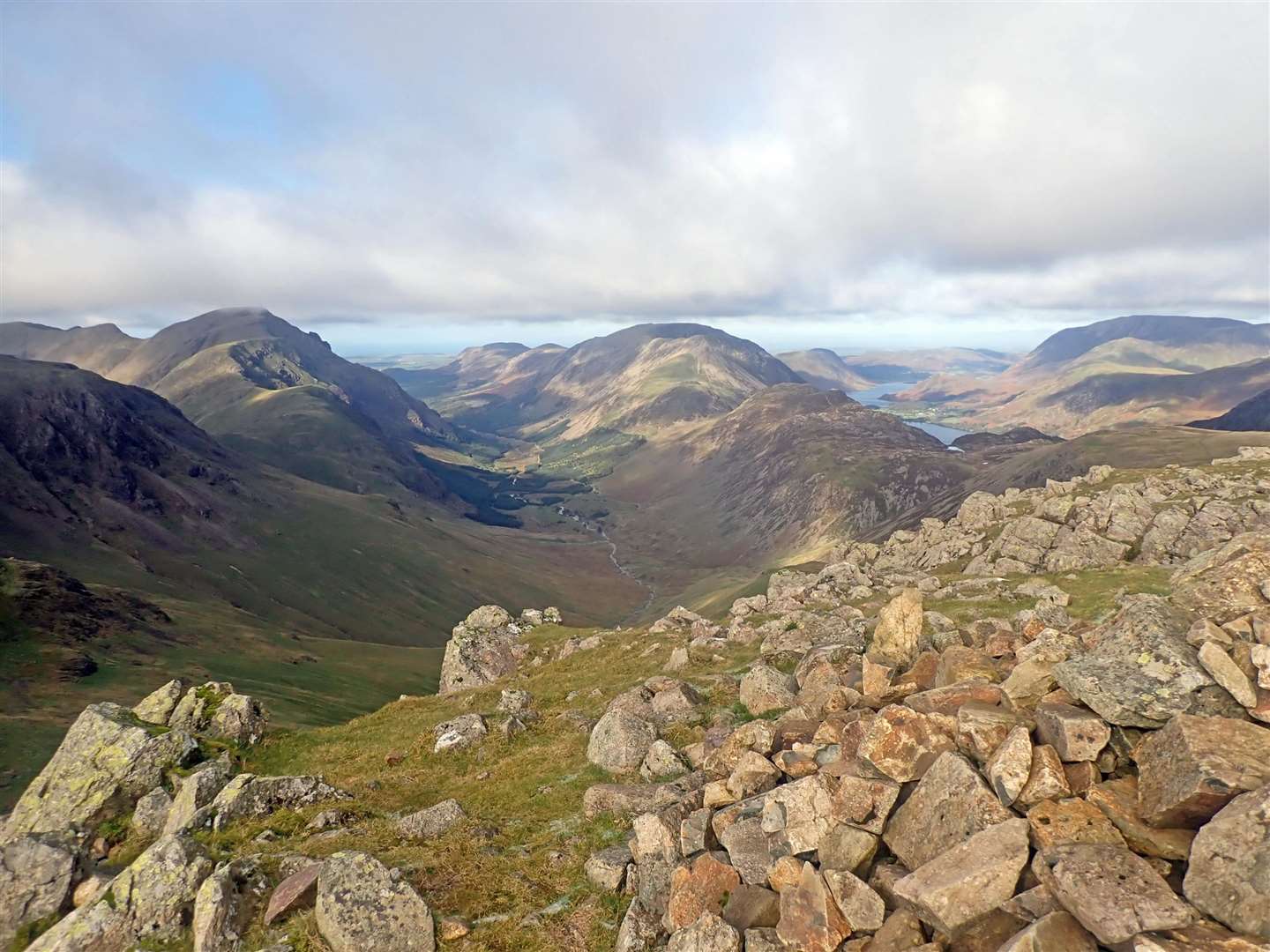 A view down towards the Buttermere and Ennerdale valleys.
