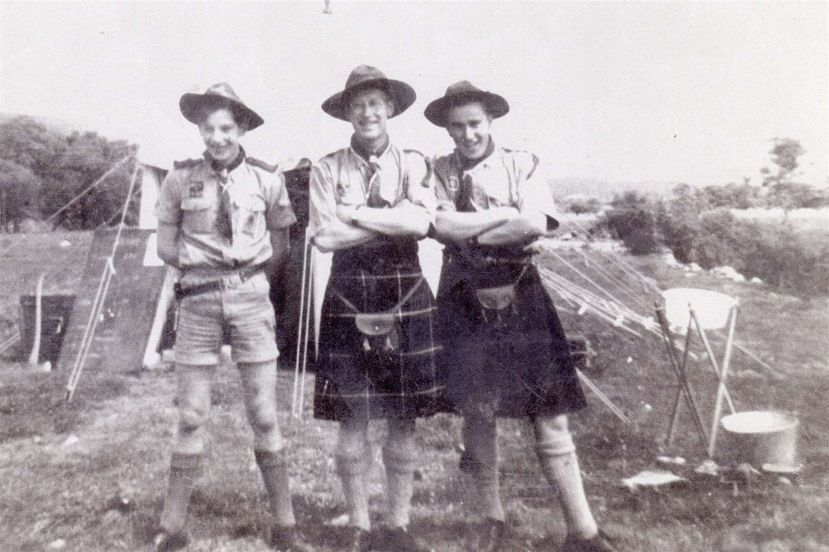 Allan Abernethy (middle) in a Scout photograph.