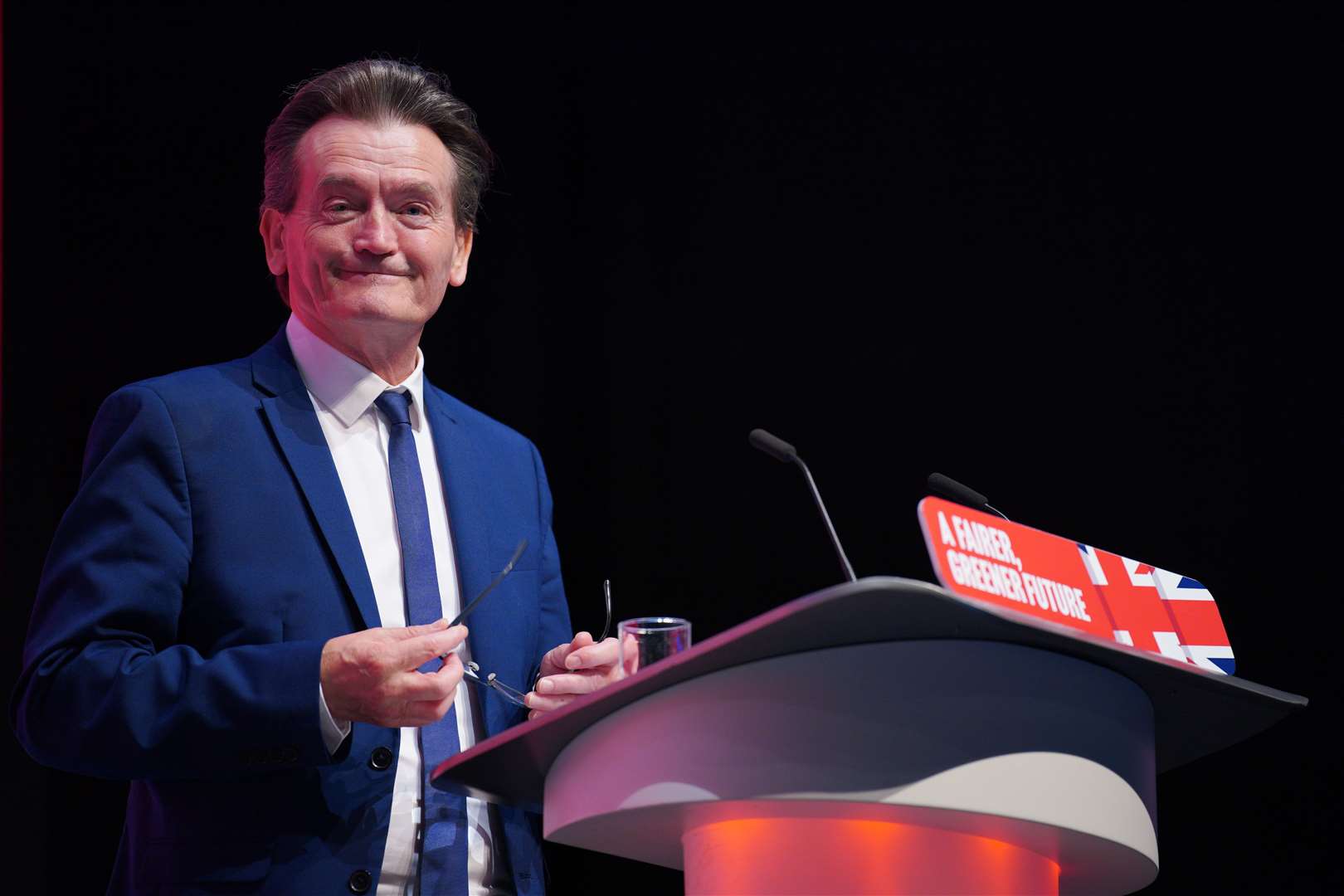 Feargal Sharkey speaking during the Labour Party conference in Liverpool (Peter Byrne/PA)