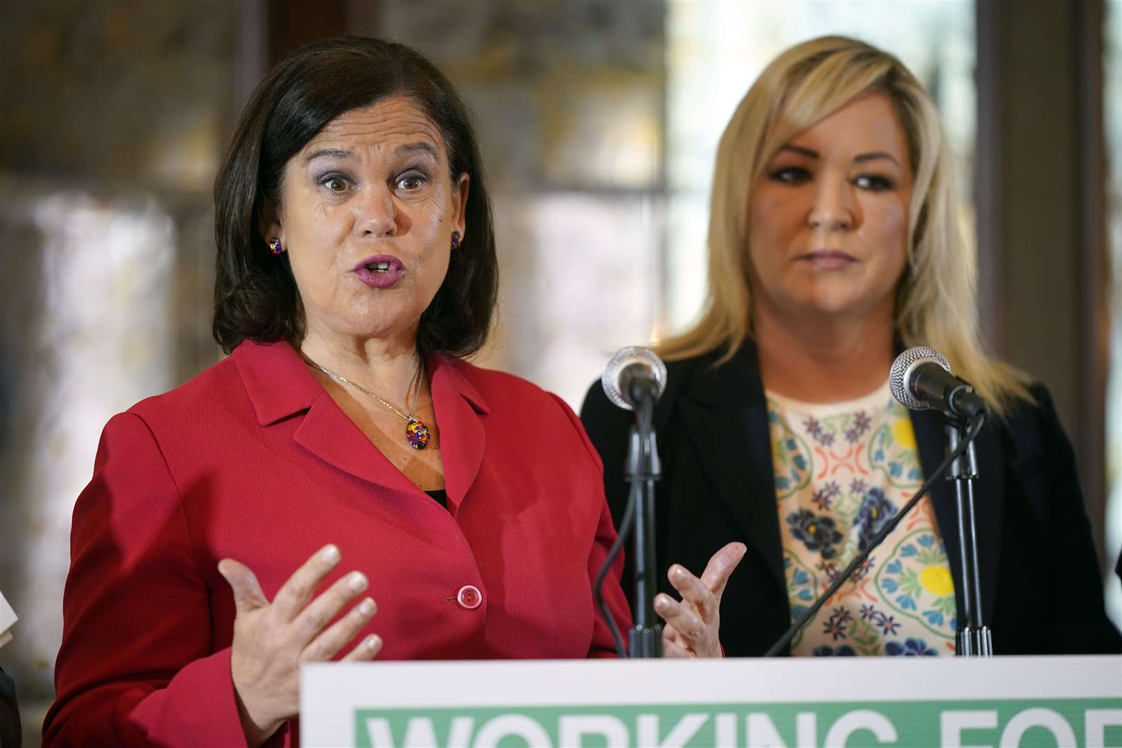 Sinn Fein Party leader Mary Lou McDonald and vice president Michelle O’Neill will attend the talks at Hillsborough Castle (Niall Carson/PA)