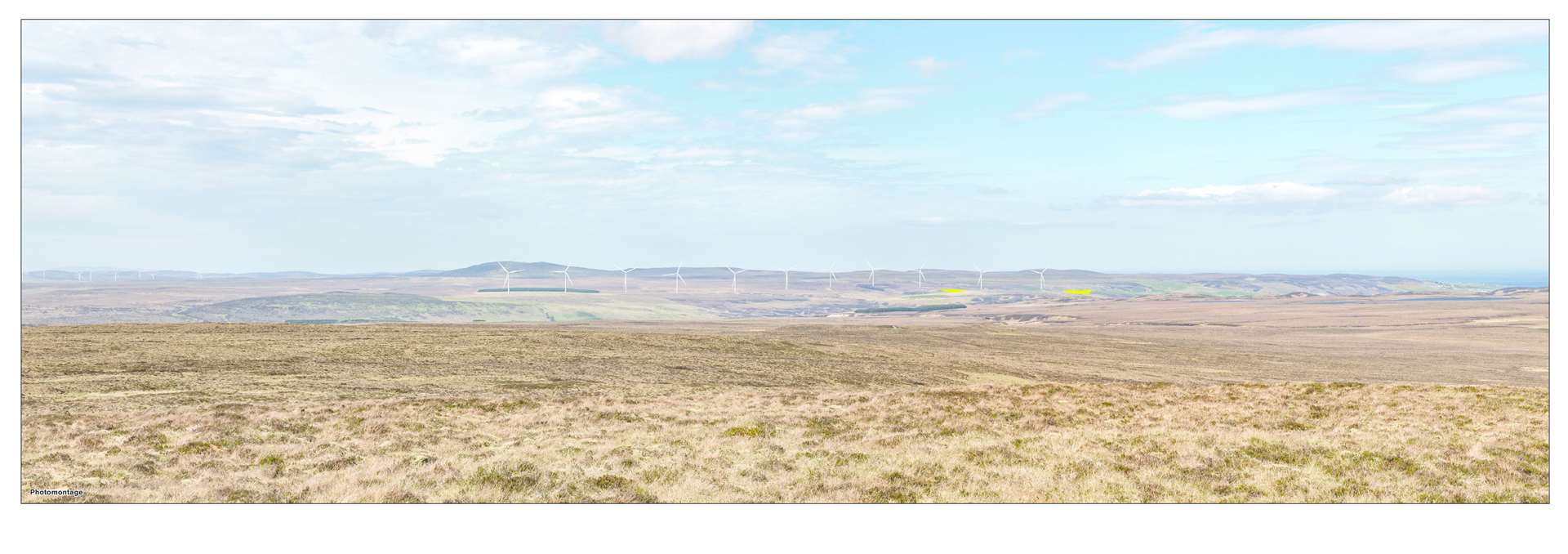 A view of the planned Kirkton Energy Park from Cnoc Bad Mhairtein, a hill around 6km east of the project.