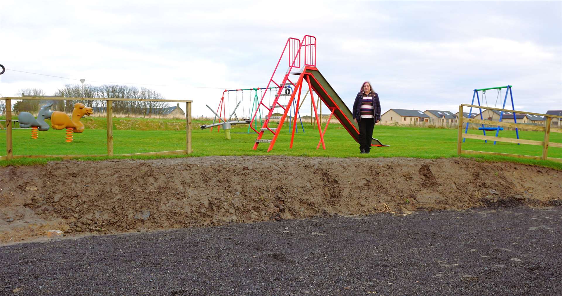 Wick and East Caithness councillor Jan McEwan at a play park near MacLeod Road which she has fought to have upgraded. Picture: DGS