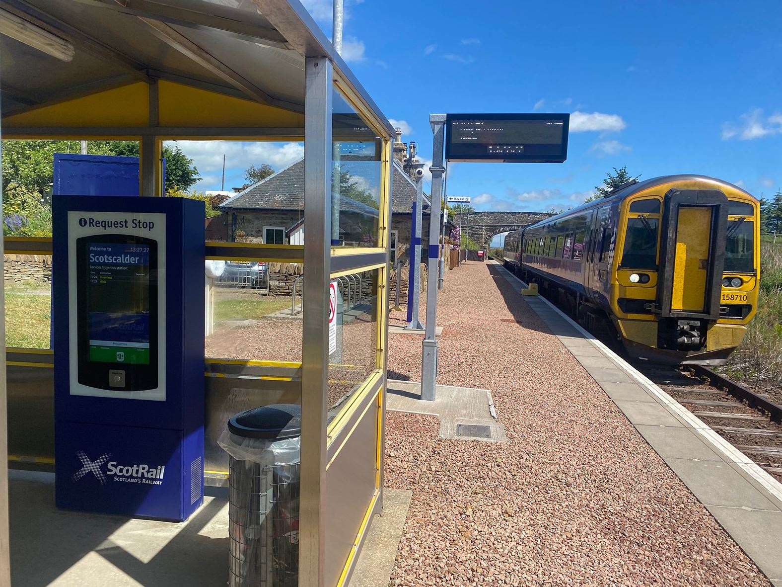 The kiosk at Scotscalder station will allow passengers to alert the driver without using hand signals. Picture: Network Rail