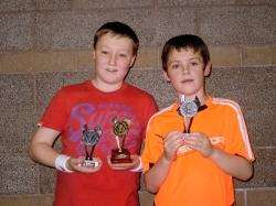 Kieran and Ross Bain who were runners-up in the under-12 level doubles.