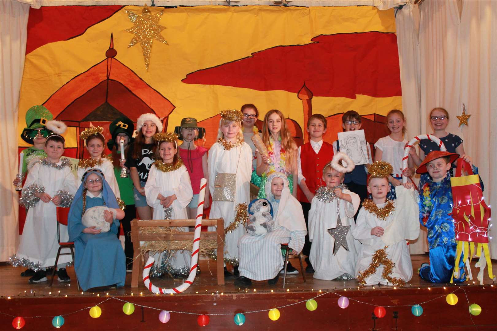 The cast of Bower Primary School's Christmas show.